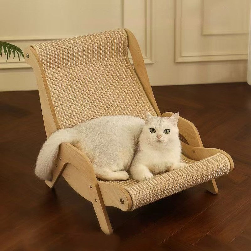 Sisal Cat Lounge Chair Sofa Kitten Hammock Pet Scratching Post Pad Sleep Bed UK