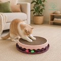Round Cat Scratcher With Interactive Ball