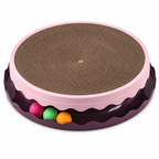 Round Cat Scratcher With Interactive Ball
