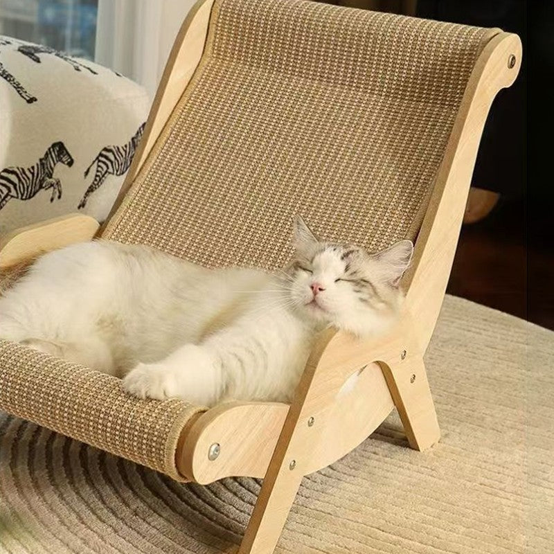 Sisal Cat Lounge Chair Sofa Kitten Hammock Pet Scratching Post Pad Sleep Bed UK