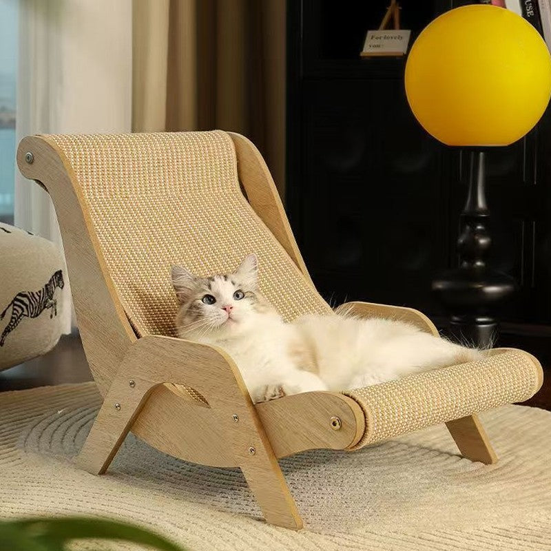 Sisal Cat Lounge Chair Sofa Kitten Hammock Pet Scratching Post Pad Sleep Bed UK